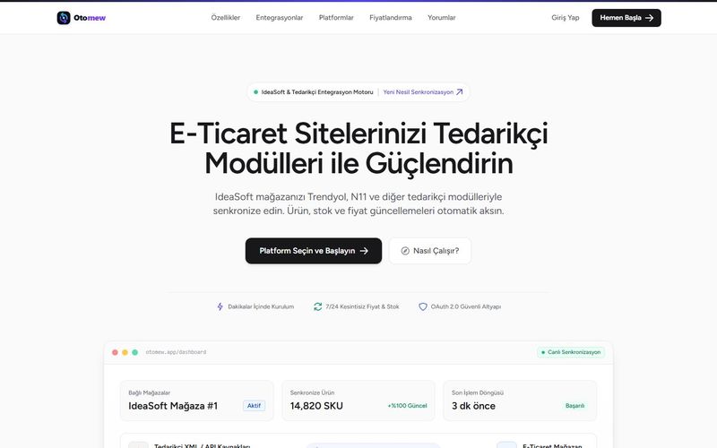 OtoMEW Oto İsmail Ürün Entegrasyon ve Filtreleme Sistemi